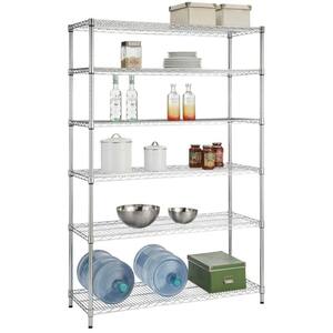 6-Tier Commercial Grade Heavy Duty Steel Wire Shelving Unit in Chrome (48 in. W x 72 in. H x 18 in. D)