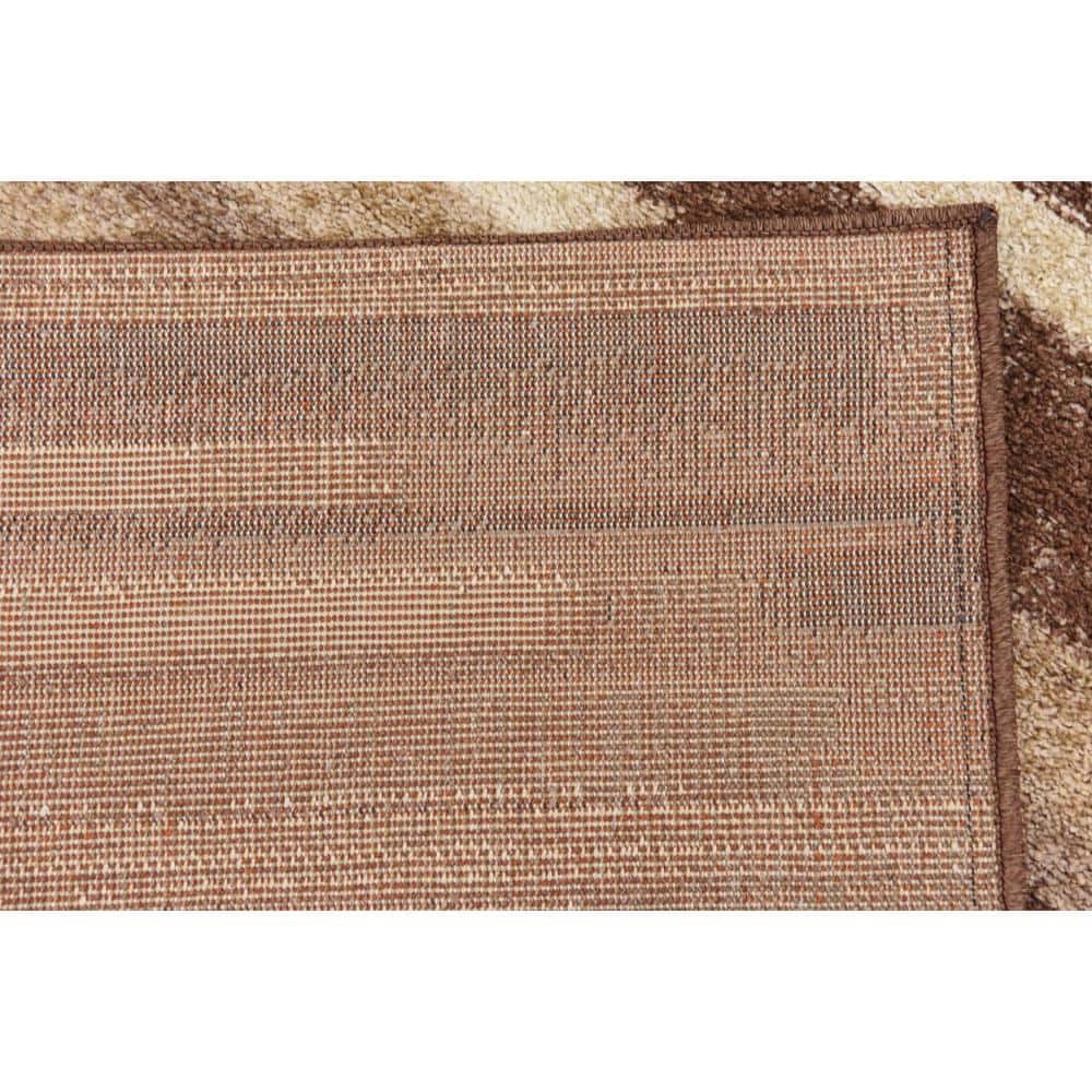 Equinox Beige & Dark Brown 8' x 10' Stain-Resistant Area Rug