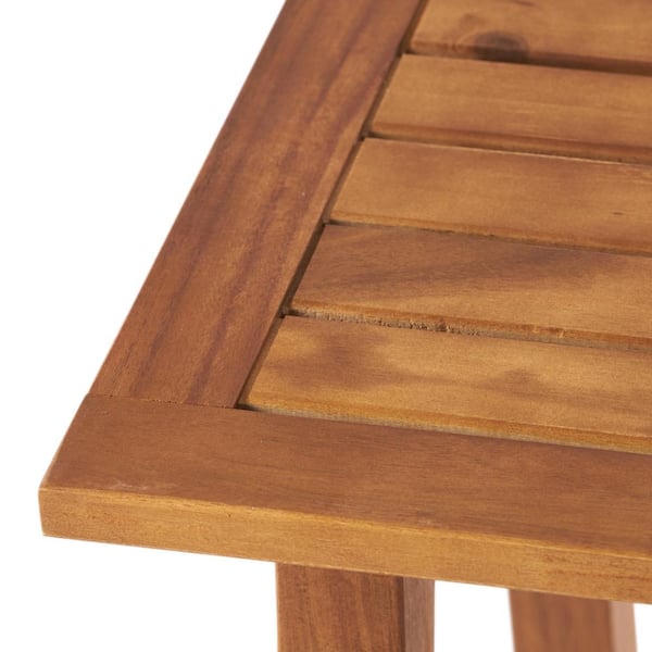 Noble House Lance Teak Square Wood Outdoor Accent Table 42053