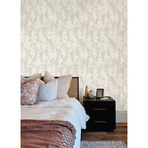 Brown Larkspur Vinyl Peel and Stick Wallpaper Sample