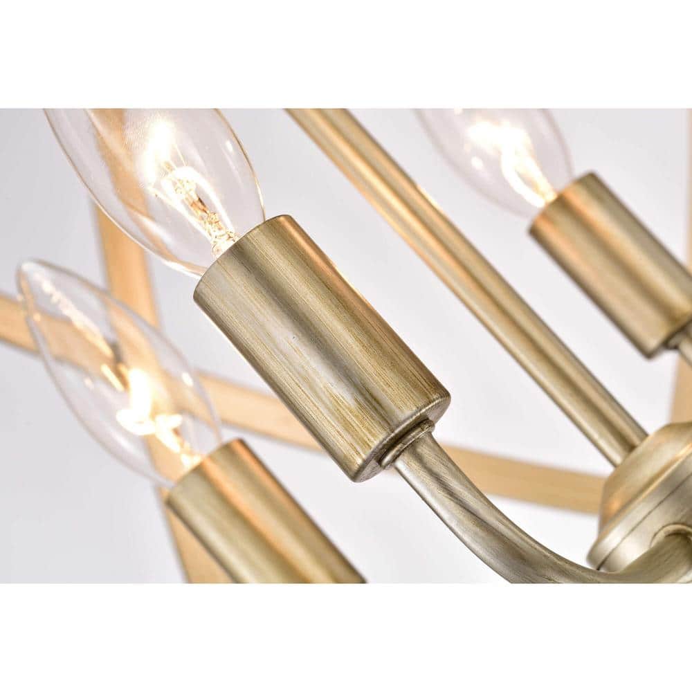 Benita Light Gold and Bronze Orb 4-Light Chandelier