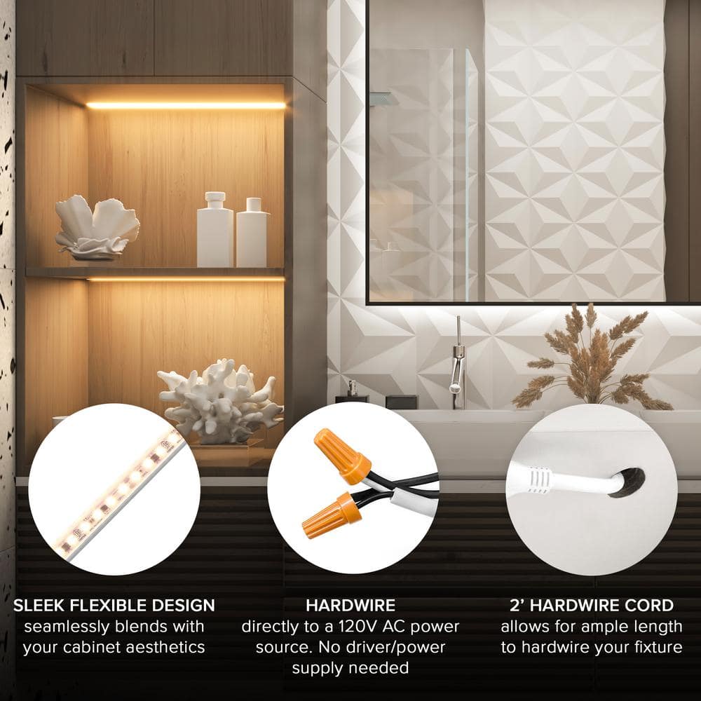 Maxxima 18" White PVC LED Under Cabinet Strip Light