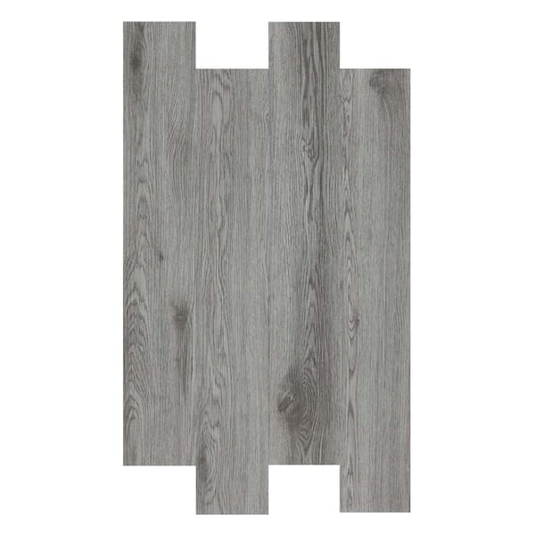 Peel and Stick Vinyl Plank Flooring 6 in. x 36 in. Self Adhesive Wood Grain 36 Tiles 53.82 Sq.Ft Dark Grey