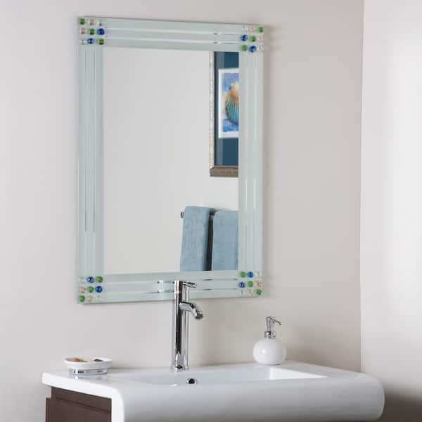 Decor Wonderland 32 In H X 24 W, Frameless Bathroom Mirrors Home Depot