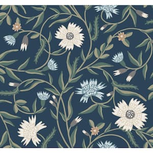 Aster Navy Blue Matte Non-Pasted Wallpaper