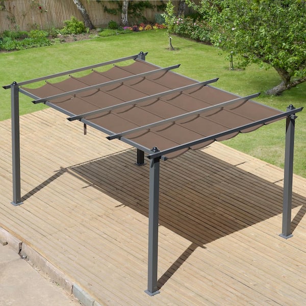 Aoodor Outdoor Pergola Aluminum Patio Pergola With Adjustable Sun