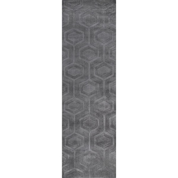 nuLOOM Ambrose Geometric Gray 3 ft. x 8 ft. Runner Rug