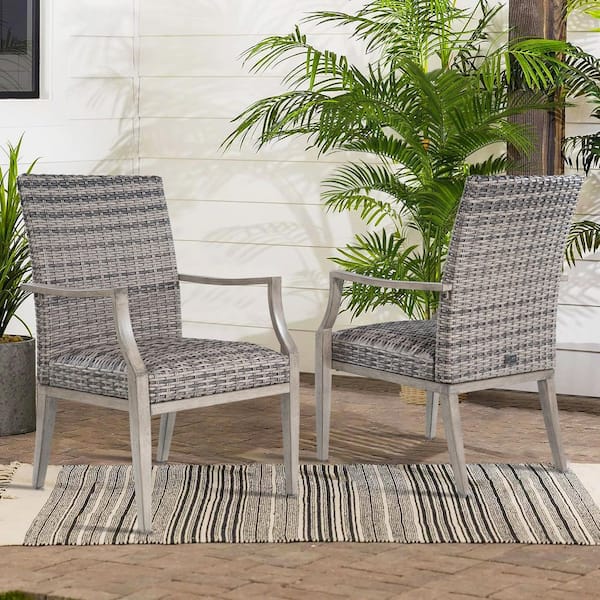 Allure Wicker Outdoor Dining Armchairs (Set of 2)