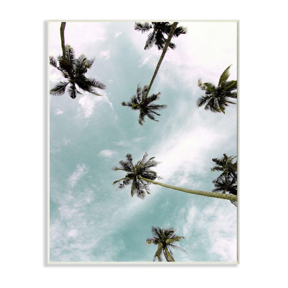 Sky Through Palm Trees Tropical Summer Photograph Wood Wall Art, 10 x 15