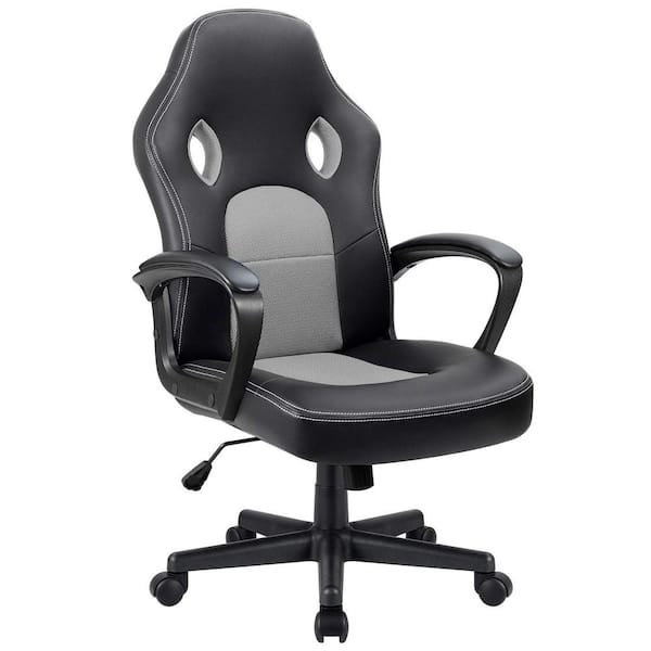 LACOO Gray Racing style Gaming Chair Office Chair Computer Adjustable Leather Chair