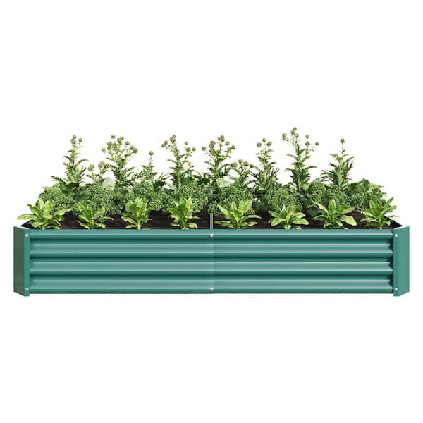 Unbranded 71 in. L x 36 in. W x 12 in. H Green Metal Rectangle Raised Vegetable Flowers Plants Planter with Open Bottom Design