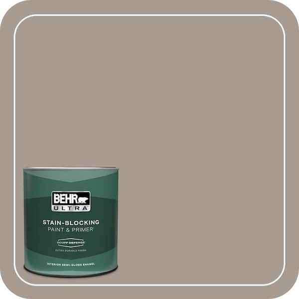 BEHR ULTRA 1 qt. Home Decorators Collection #HDC-NT-18G Frosted Cocoa Extra Durable Semi-Gloss Enamel Interior Paint & Primer