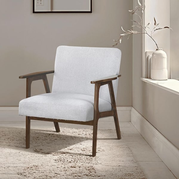 Lewiston Gray Textured Fabric Upholstery Accent Arm Chair