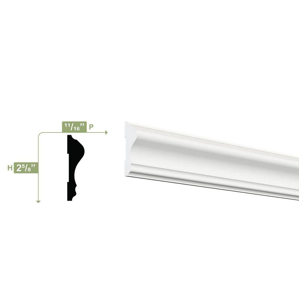 White PVC Chair Rail Moulding 96-inch 12-Pack