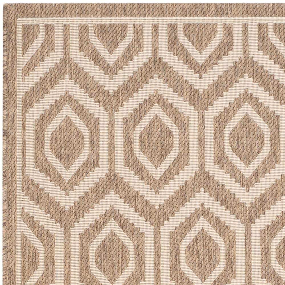 Brown and Bone Geometric Indoor/Outdoor Area Rug