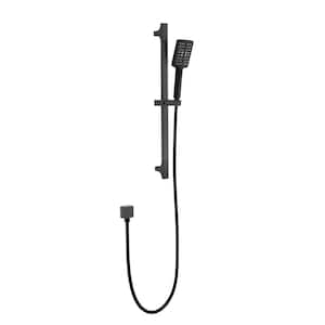 3-Spray Patterns with 1.8 GPM Wall Mount Handheld Shower Head with 27.5 in. Adjustable Slide Bar in Matte Black