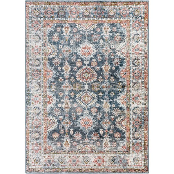 Livabliss Davaro Navy 8 ft. x 10 ft. Traditional Indoor Area Rug