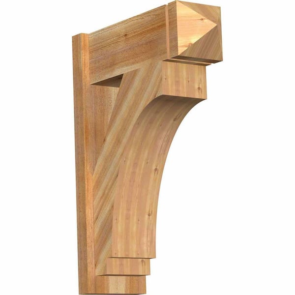 Ekena Millwork 8 in. x 30 in. x 22 in. Western Red Cedar Imperial Arts and Crafts Rough Sawn Outlooker
