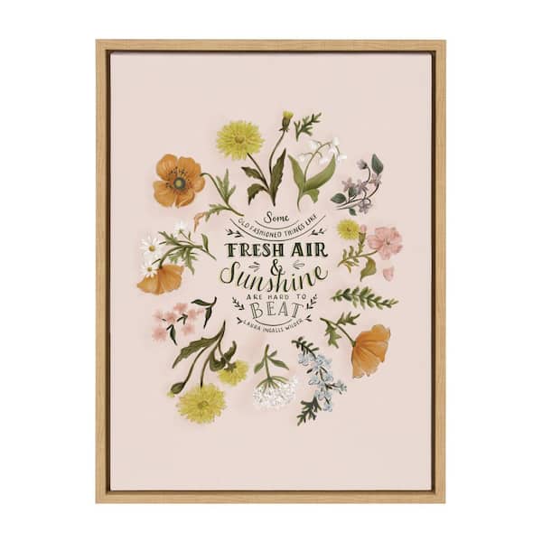 Kate and Laurel Sylvie Some Old Fashioned Things by Valerie McKeehan of Lily and Val Framed Canvas Flower Art Print 18 in. x 24 in.