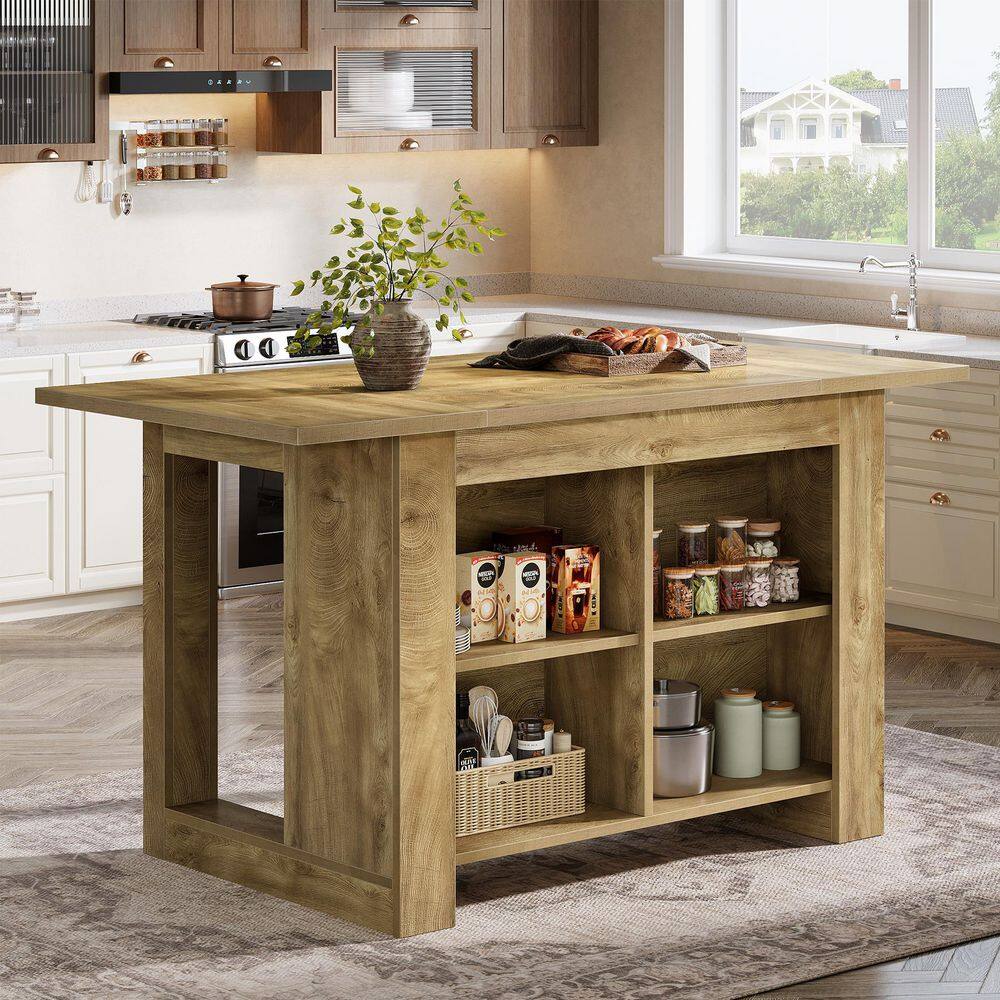 TRIBESIGNS WAY TO ORIGIN Alan Brown Wood 63 in. Kitchen Island 2