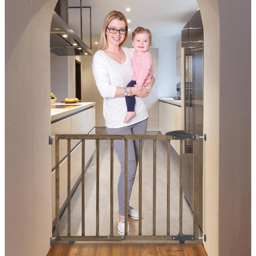 Natural Driftwood Wooden Pressure Mounted Stairway Gate
