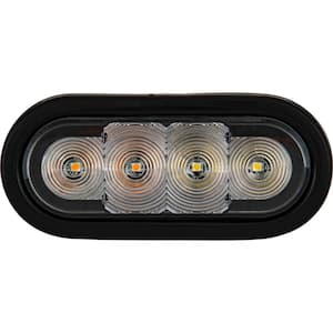 6 in. LED Oval Strobe Light with Amber/Clear LEDs and Clear Lens