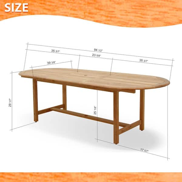 Size of 8 online seater rectangular dining table