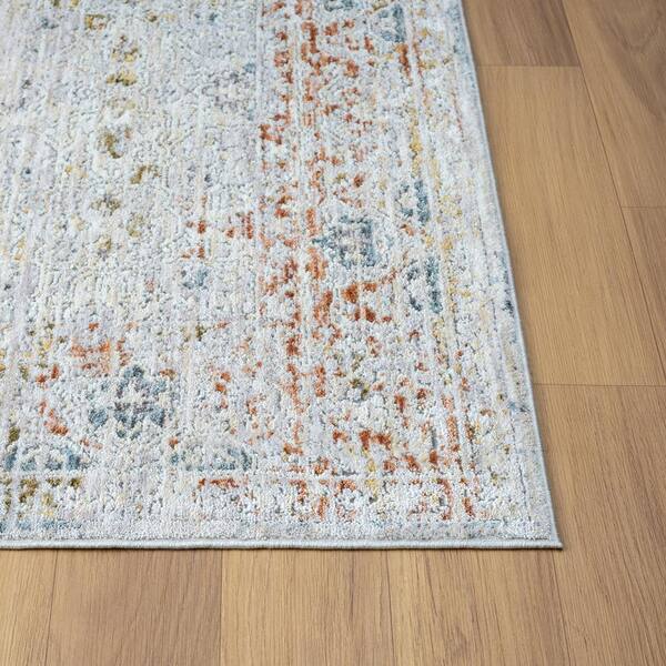 Unbranded - Alaya Light Gray/Ivory/Multicolor 9 ft. x 12 ft. Floral Performance Area Rug
