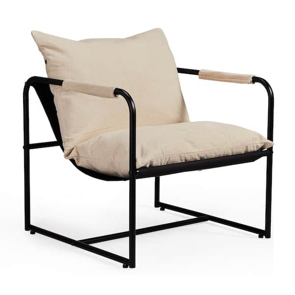 Karl home Outdoor Lounge Chair with Beige Cushion