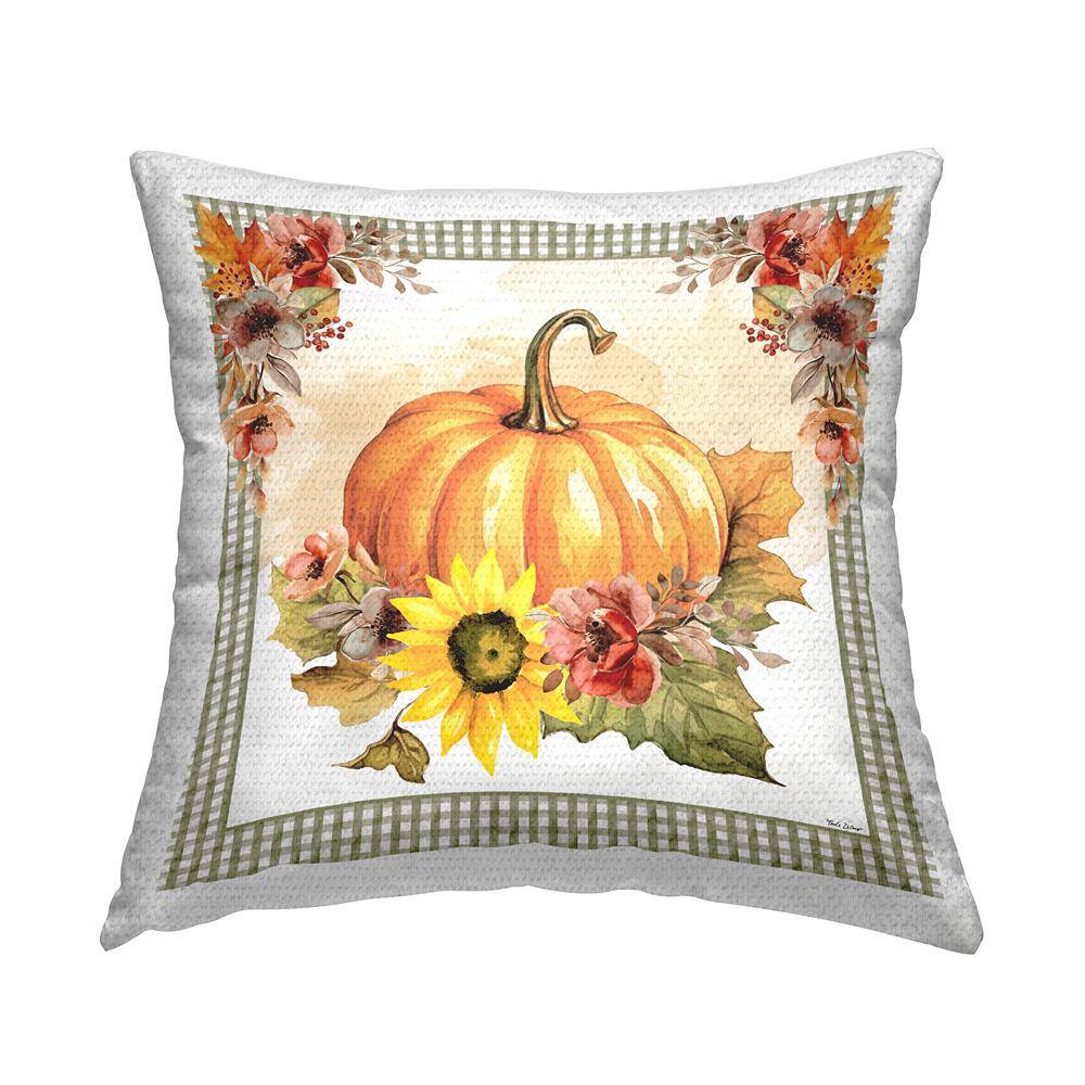 Pumpkin with Flower Accent Orange Square Outdoor Throw Pillow price history on PriceWatchPro