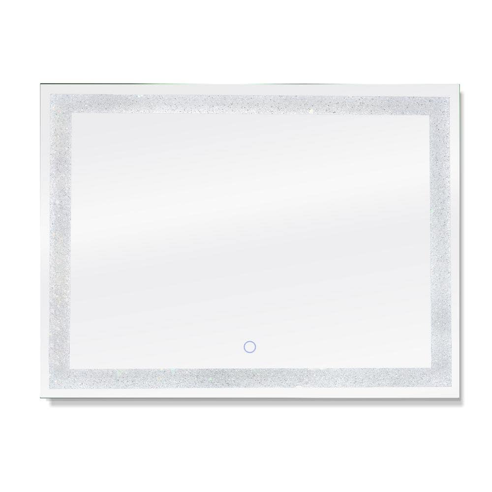 Edison Crystal 48 in. x 36 in. Wall Backlit LED Mirror with Touch On/Off Di