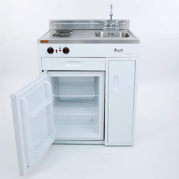 Avanti CK3616 36 Inch Complete Compact Kitchen with Refrigerator & Stove, White Avanti CK3616 36 Inch Complete Compact Kitchen with Refrigerator & Stove, White