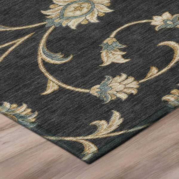 Chantille Machine Washable Indoor/Outdoor Abstract ACN3079 Black 2 ft. x 3 ft. Accent Rug