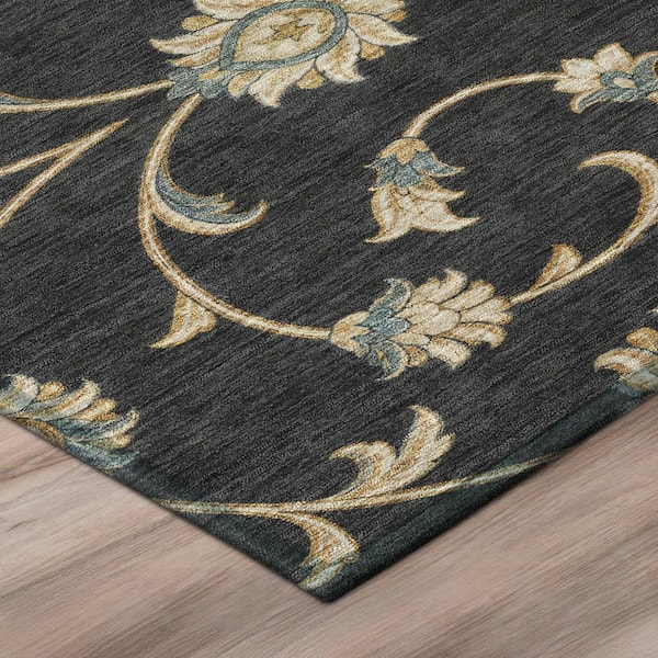 Chantille Machine Washable Indoor/Outdoor Abstract ACN3079 Black 3 ft. x 5 ft. Area Rug