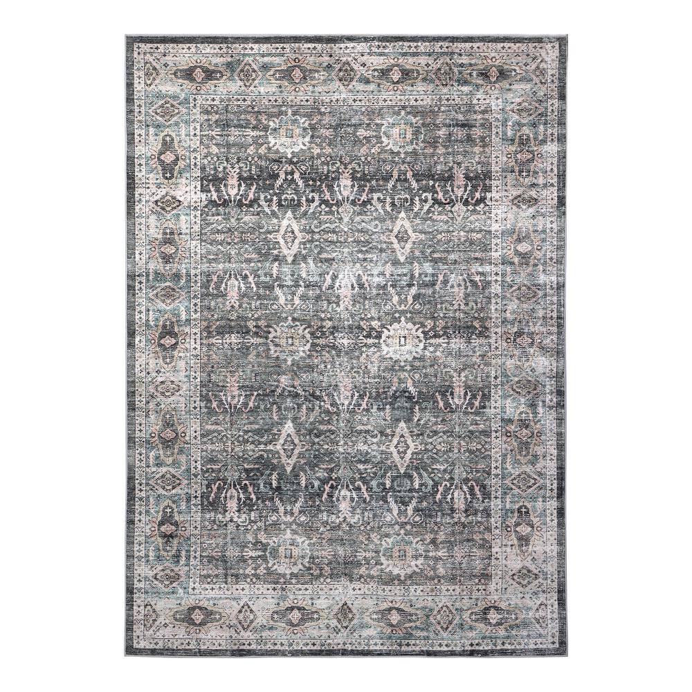 Machine Washable Paisley Twilight Ash 3 ft. x 5 ft. Kitchen/Bedroom/Living Room Indoor Area Rug price history on PriceWatchPro
