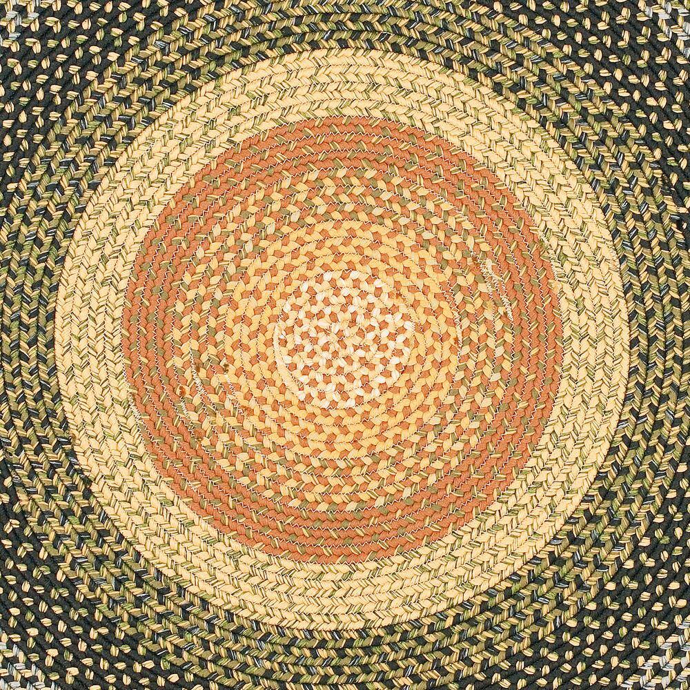 Handwoven Reversible Braided Blue Round Rug - Easy Care, 4' Diameter