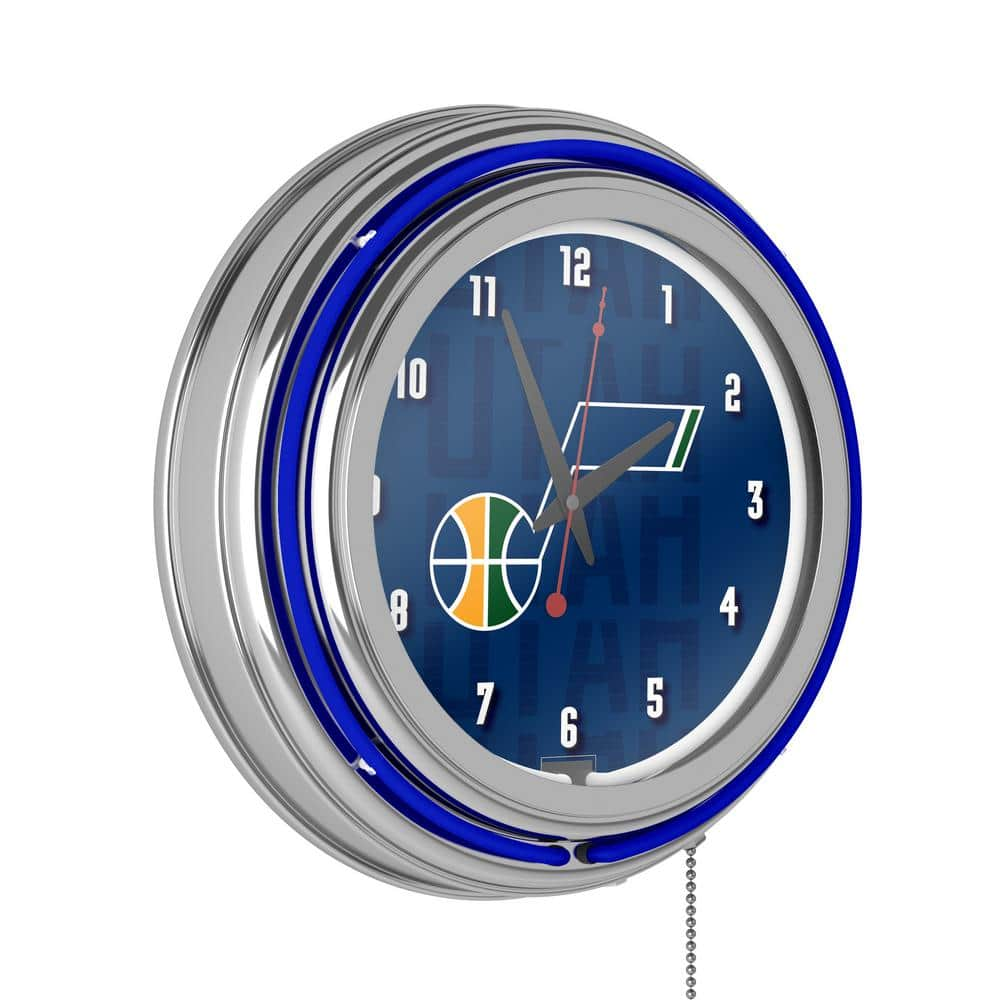 Utah Jazz Blue City Lighted Analog Neon Clock NBA8UJ3-HD - The Home Depot