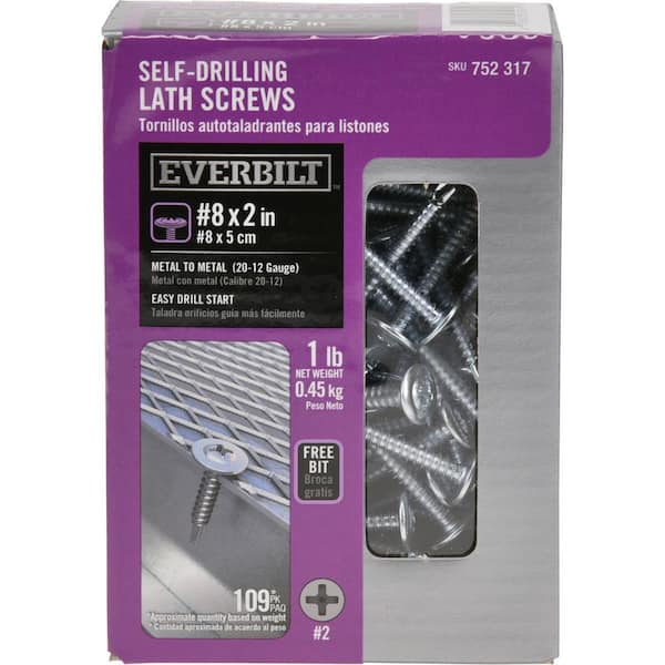 Everbilt #8 2 in. Lath Self-Drilling Screw 1 lb.-Box (109-Piece)