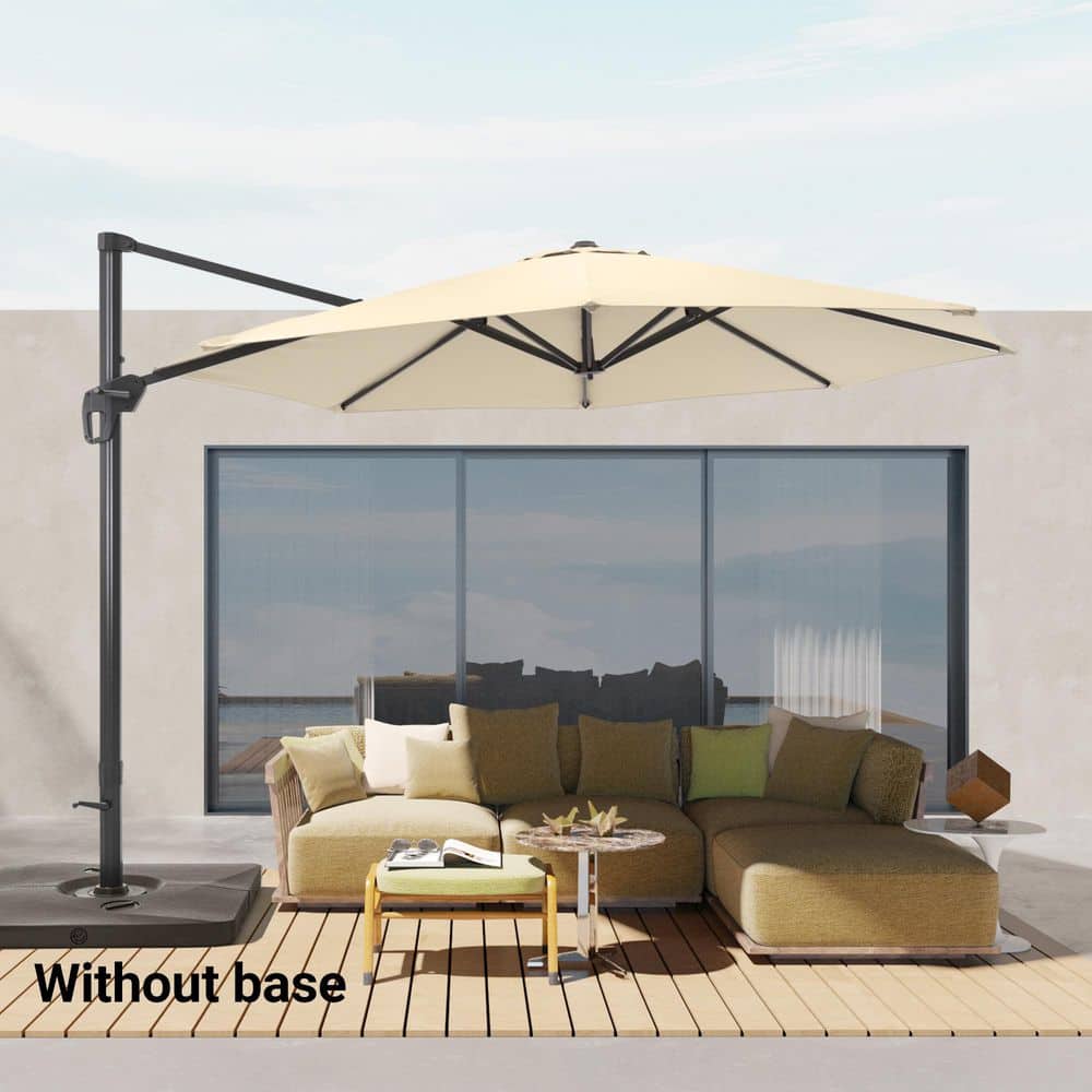 11 ft. Cantilever Patio Umbrella with Solution-Dyed Fabric, Aluminum Frame, and 360° Rotation in Sand price history on PriceWatchPro