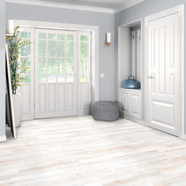 Chic Wood Creme 6 in. x 24 in. Porcelain Floor and Wall Tile (14 sq. ft./Case) Chic Wood Creme 6 in. x 24 in. Porcelain Floor and Wall Tile (14 sq. ft./Case)