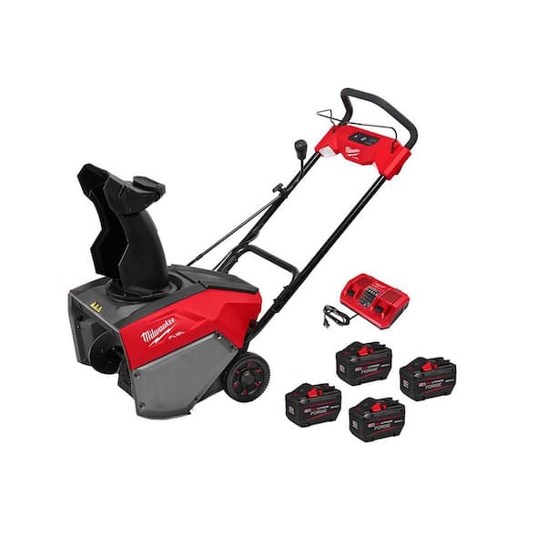 M18 FUEL 18V 21 in. Cordless Dual Battery Auger Propelled Single Stage Snow Blower w/ (4) 12.0 Ah Batteries, Charger