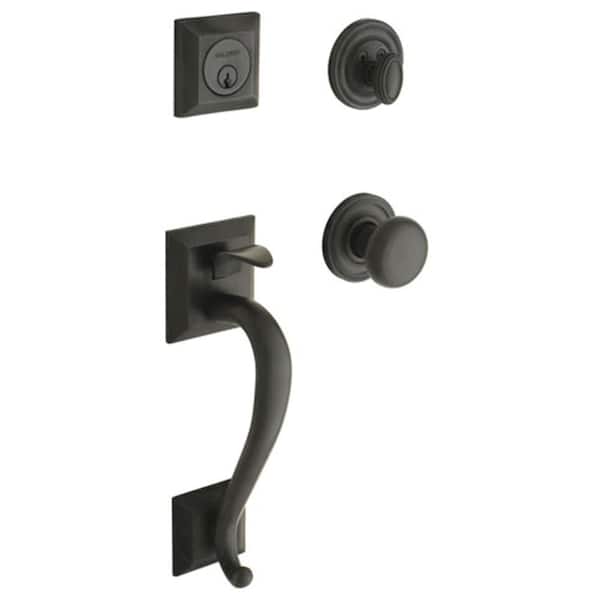Baldwin Madison Double Cylinder Oil Rubbed Bronze Door Handleset with Classic Door Knob