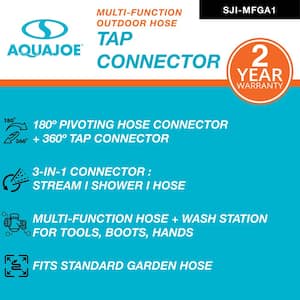 Multi-Function Outdoor Faucet and Garden Hose Tap Connector