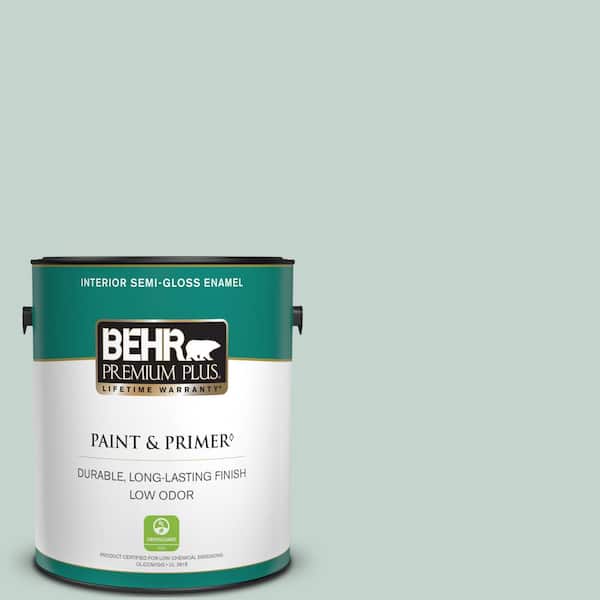 BEHR PREMIUM PLUS 1 gal. #N430-2 Natures Reflection Semi-Gloss Enamel Low Odor Interior Paint & Primer