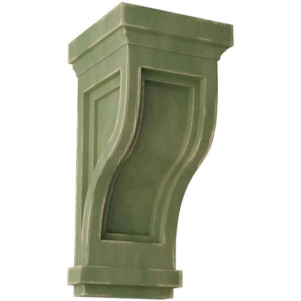 Ekena Millwork 4-3/4 in. x 10 in. x 5 in. Restoration Green Traditional Recessed Wood Vintage Decor Corbel