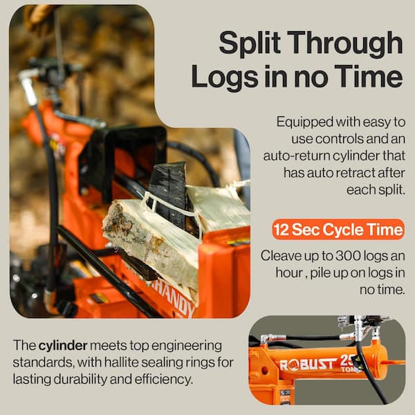 SuperHandy 25 Ton Gas Log Splitter GUO096 - The Home Depot
