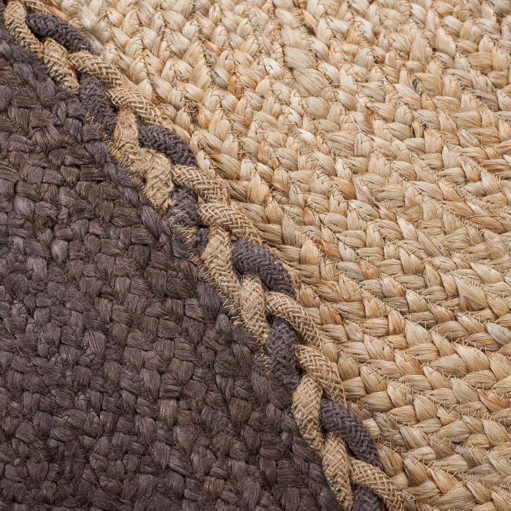 Natural Brown Oval Handwoven Cotton Area Rug 4' x 6'