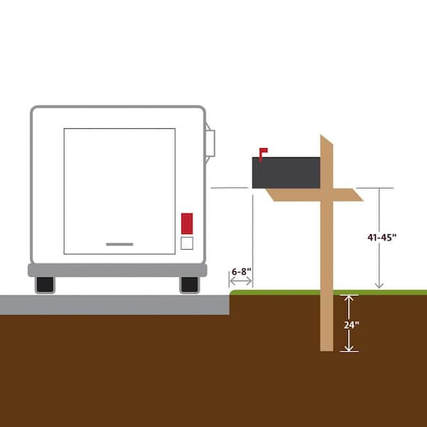 yu　0527 Outdoor Essentials 6 ft. Pressure-Treated Pine Gothic-Top Mailbox
