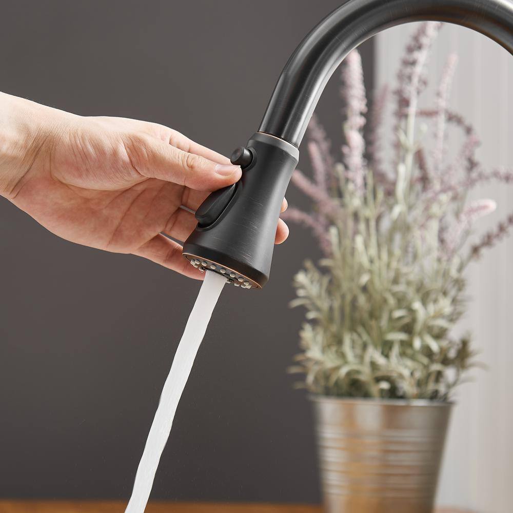Oil-Rubbed Bronze Pull-Down Kitchen Faucet with Spray
