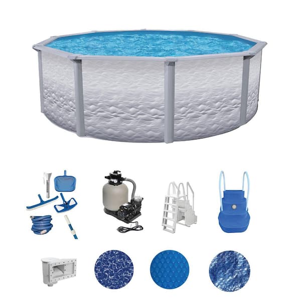 Liberty 15 ft. Round 52 in. Deep Hard Sided Above Ground Deluxe Pool Package